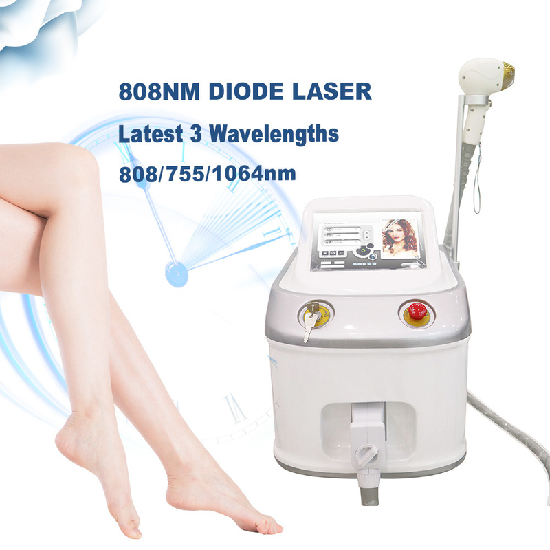 Przenośna laserowa maszyna do depilacji laserowej 808nm Trwałe usuwanie włosów z całego ciała